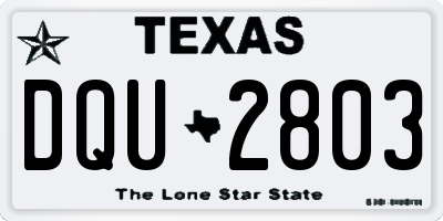 TX license plate DQU2803