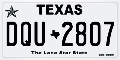 TX license plate DQU2807