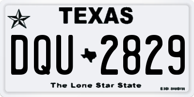 TX license plate DQU2829