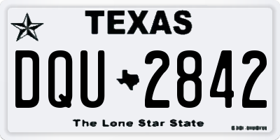 TX license plate DQU2842