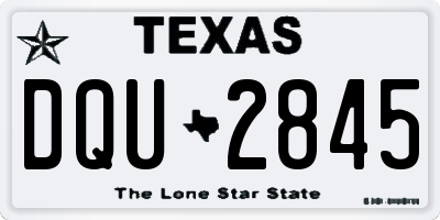 TX license plate DQU2845