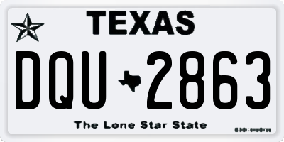 TX license plate DQU2863