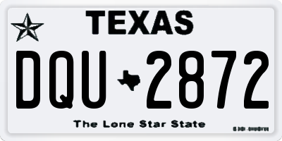 TX license plate DQU2872