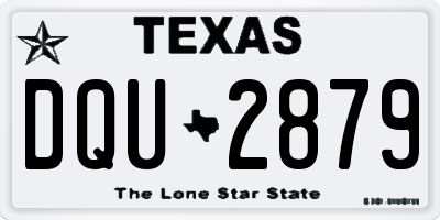 TX license plate DQU2879