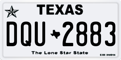 TX license plate DQU2883