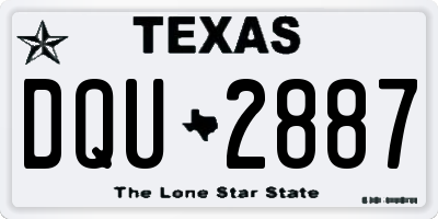 TX license plate DQU2887