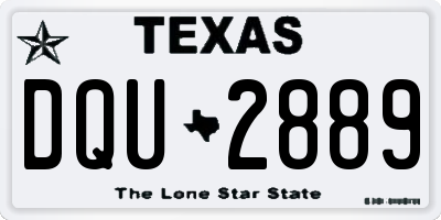 TX license plate DQU2889
