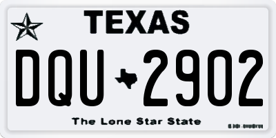 TX license plate DQU2902