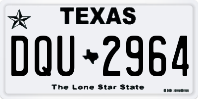 TX license plate DQU2964