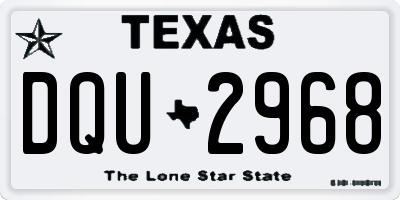 TX license plate DQU2968