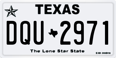 TX license plate DQU2971