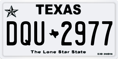 TX license plate DQU2977