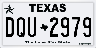 TX license plate DQU2979