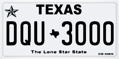 TX license plate DQU3000