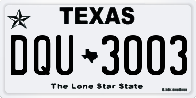 TX license plate DQU3003