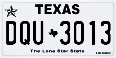 TX license plate DQU3013