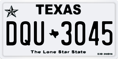 TX license plate DQU3045