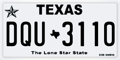TX license plate DQU3110