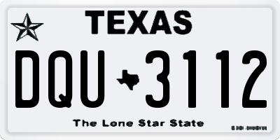 TX license plate DQU3112