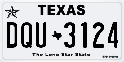 TX license plate DQU3124