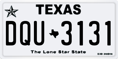 TX license plate DQU3131