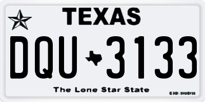 TX license plate DQU3133