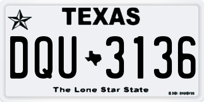 TX license plate DQU3136