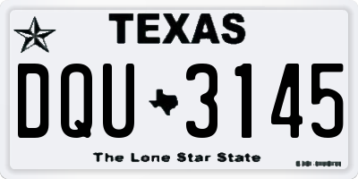 TX license plate DQU3145