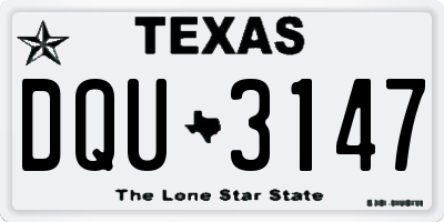 TX license plate DQU3147