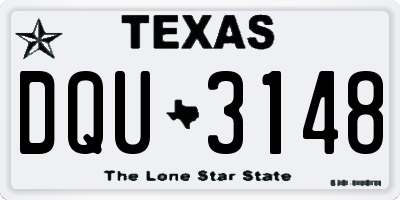 TX license plate DQU3148