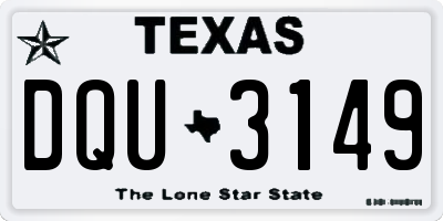 TX license plate DQU3149