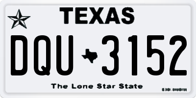 TX license plate DQU3152