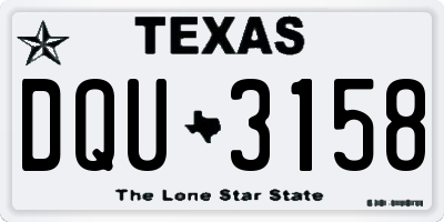 TX license plate DQU3158