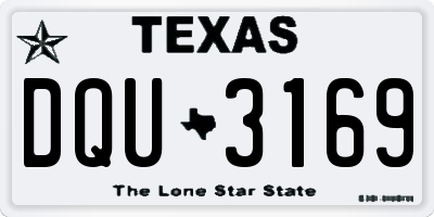 TX license plate DQU3169