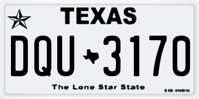 TX license plate DQU3170