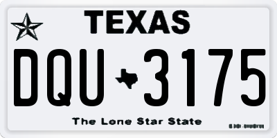 TX license plate DQU3175