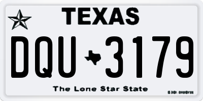 TX license plate DQU3179