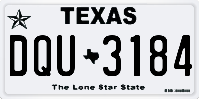 TX license plate DQU3184