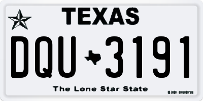 TX license plate DQU3191