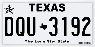 TX license plate DQU3192