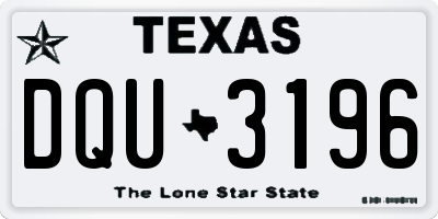 TX license plate DQU3196