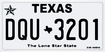 TX license plate DQU3201