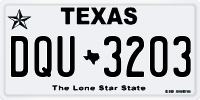 TX license plate DQU3203