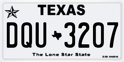TX license plate DQU3207