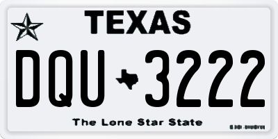 TX license plate DQU3222