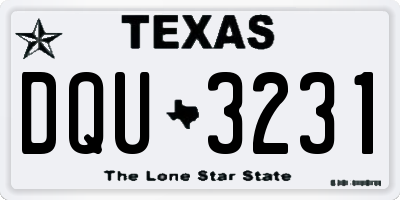 TX license plate DQU3231
