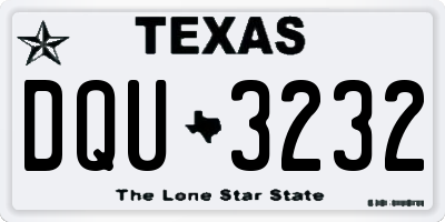 TX license plate DQU3232