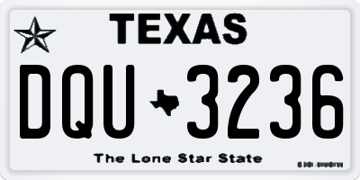TX license plate DQU3236