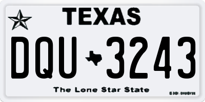 TX license plate DQU3243