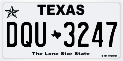TX license plate DQU3247